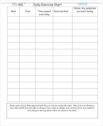 10 Exercise Chart Templates Free Sample Example Format