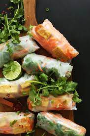 tofu spring rolls with pickled veggies