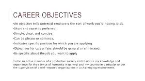 Simple Career Objective For Resume Simple Resume Objectives