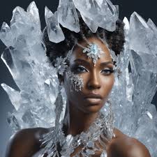 african princess as an ice statue