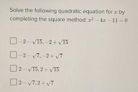 Solve The Following Quadratic Equation