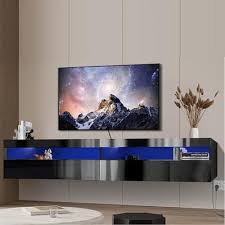 Wall Mounted Tv Shelf With Led Lights