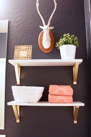 Diy Shelves With Gold Brackets