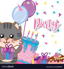 happy birthday cat royalty free vector