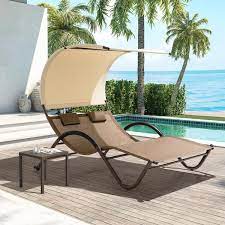 Metal Outdoor Double Chaise Lounge