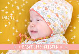 Außen mit bunt gemusterten und innen mit unifarbenen stoffen nähen. Freebook Babymutze Mit Ohrenschutz Nahen Lybstes
