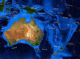 Australia Oceania Satellite Image Giclee Print Topography