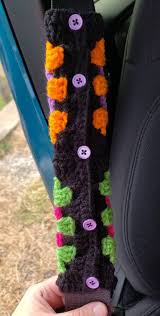 Granny Square Crochet Seat Belt Covers