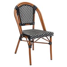 aluminum bamboo patio chair with black