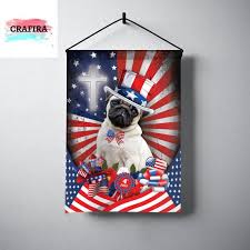 Flag Pug Dog 4th Of July Flag America