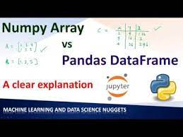 numpy array vs pandas dataframe clearly