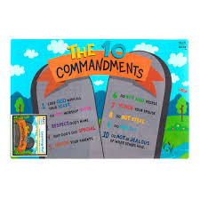 You can find a summary of the many 10 commandments for kids activities and resources. Salt Light Kids Ten Commandments Learning Mat Plastic 11 1 2 X 17 1 2 Inches Ages 4 And Up Mardel 3752433