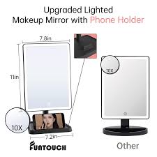 phone holder and 10x magnifying mirror