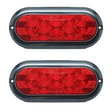Buy Leading Edge Lighting Pair Of 6 Oval Red Led With Clear Lens Stop Turn Tail Light Grommet Mount Trailer Truck Rv Light Two Lights In Cheap Price On Alibaba Com