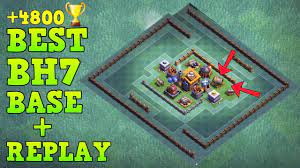 BEST Builder Hall 7 Base +4800 Trophy w/ Replay GIANT CANNON | CoC BH7 Builder  Base | Clash of Clans - YouTube