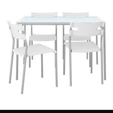 Ikea Glass Table 4 Chairs Furniture