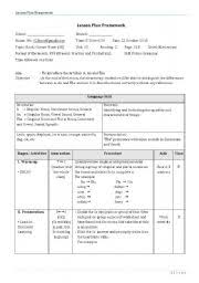Formal Lesson Plan All Worksheets Needed Esl Worksheet By