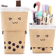 cute boba pencil case pen makeup pouch