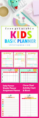 Free Printable Kids Planner Cute And Colorful