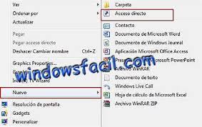 crear accesos directos en windows 7