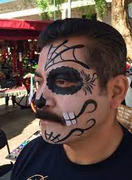 sugar skull face painting in old town