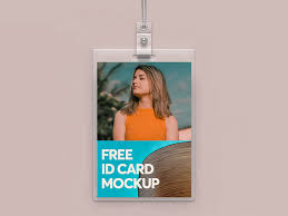id card mockup free psd template