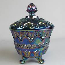 Carnival Glass Covered Bowls And Jars