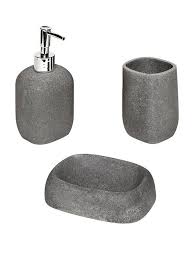 .bathroom accessories suppliers natural stone bathroom images natural stone tile shower natural stone tile sealer natural stone pavers for pools natural stone cleaner at home depot natural stone. Aqualona Grey Stone 3 Piece Bathroom Accessory Set Littlewoods Com