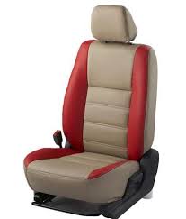 Leather Brown And Red Car Seat Cover At