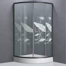 lotus leaf design shower cubicle glass