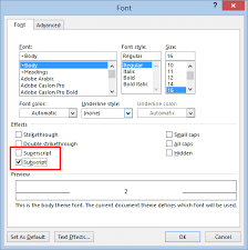 Superscript In Word And Office