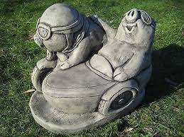 Pig Motor Bike And Side Car Stone