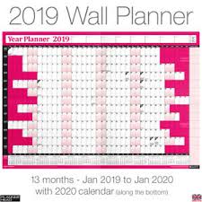 Details About 2019 Calendar Planner Yearly Annual Wall Chart B3 Size Free 2 Year Desk Calender
