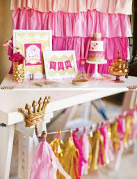 pink glitter gold royal baby shower