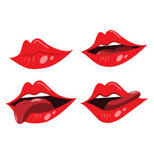 red lips collection vector