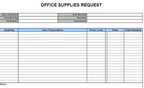 Free Office Supply List Template Free Online Business Document