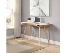 Santa Fe Oak Smart Desk With Glass Top