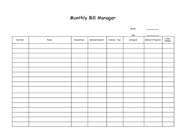 Catch Free Blank Printable Bill Paying Chart The Best