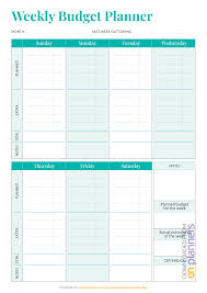 017 Printable Simple Weekly Budget Template Monthly