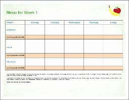Daycare Monthly Menu Template New Weekly Menu Template For