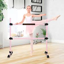 gymax freestanding ballet barre double