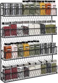 Below we're exploring various farmhouse kitchen cabinet ideas from popular interior designers, from white shaker to dark oak. Amazon Com 4 Tier Black Country Rustic Chicken Wire Pantry Cabinet Or Wall Mounted Spice Rack Storage Organizer Kitchen Dining