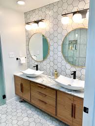 mid century style 6 bathroom vanity