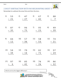 Furthermore, six of these worksheets require carrying and borrowing. Two Digit Subtraction Without Regrouping