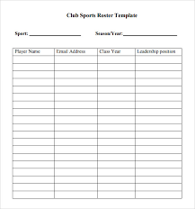 Sample Roster Template 9 Free Documents In Pdf Word Excel