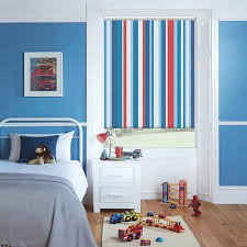 We stock plain, linen, canvas and herringbone roman blinds, in 100 colours, all made in our uk factory. Kids Striped Blackout Bedroom Roller Blinds In Red White Blue