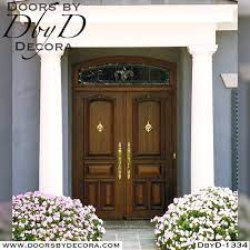 custom estate wood double doors entry