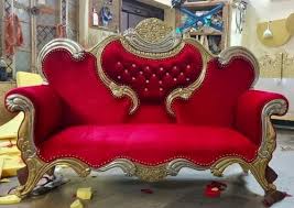 3 seater l shape red velvet sofa