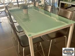 4 Tables 100 X 180 Cm Plateau Verre