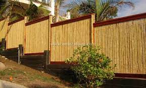 natural bamboo screen as a garden fence